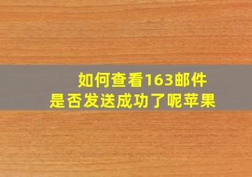 如何查看163邮件是否发送成功了呢苹果