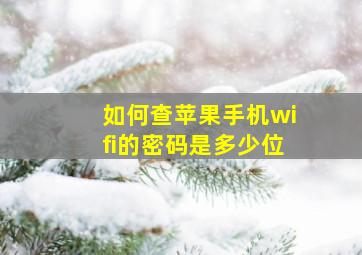 如何查苹果手机wifi的密码是多少位