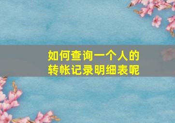 如何查询一个人的转帐记录明细表呢