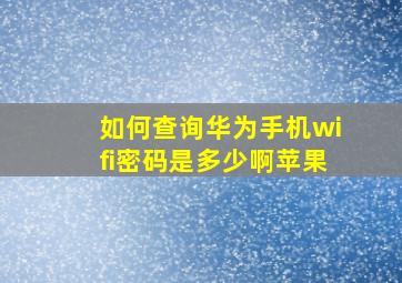 如何查询华为手机wifi密码是多少啊苹果