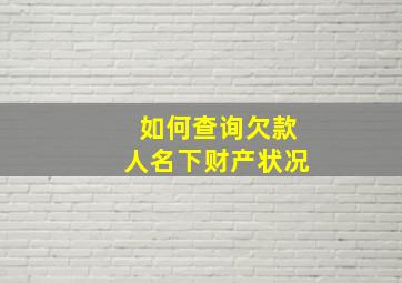 如何查询欠款人名下财产状况