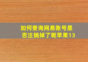 如何查询网易账号是否注销掉了呢苹果13