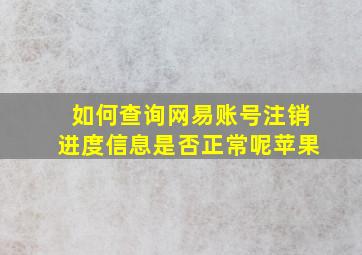 如何查询网易账号注销进度信息是否正常呢苹果