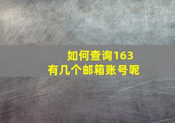 如何查询163有几个邮箱账号呢