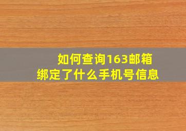 如何查询163邮箱绑定了什么手机号信息