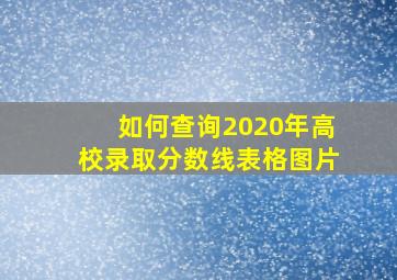 如何查询2020年高校录取分数线表格图片