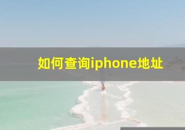 如何查询iphone地址