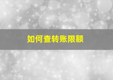 如何查转账限额