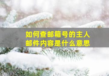 如何查邮箱号的主人邮件内容是什么意思