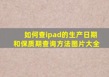 如何查ipad的生产日期和保质期查询方法图片大全