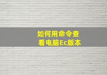 如何用命令查看电脑Ec版本