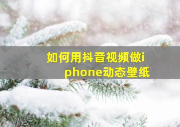 如何用抖音视频做iphone动态壁纸