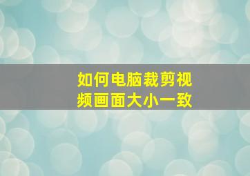 如何电脑裁剪视频画面大小一致