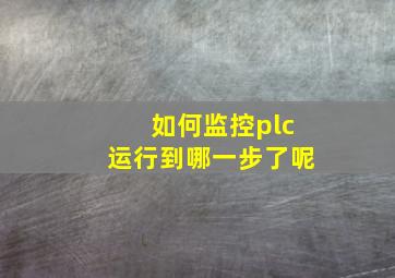 如何监控plc运行到哪一步了呢