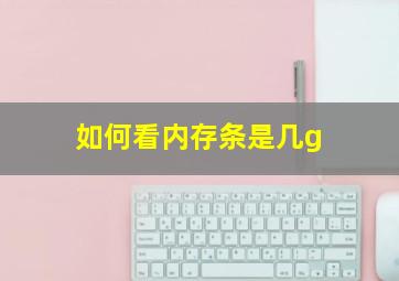 如何看内存条是几g