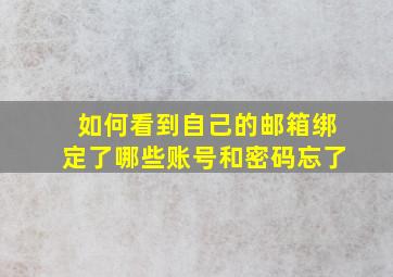 如何看到自己的邮箱绑定了哪些账号和密码忘了