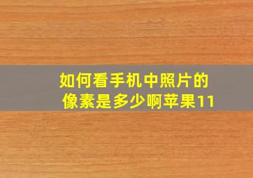 如何看手机中照片的像素是多少啊苹果11