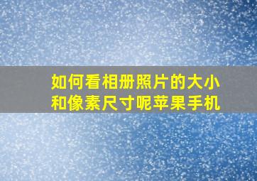 如何看相册照片的大小和像素尺寸呢苹果手机