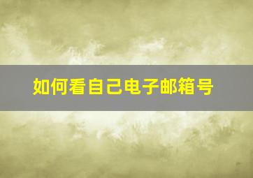 如何看自己电子邮箱号