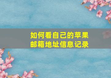 如何看自己的苹果邮箱地址信息记录