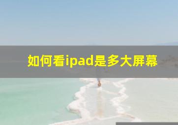 如何看ipad是多大屏幕