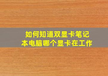 如何知道双显卡笔记本电脑哪个显卡在工作