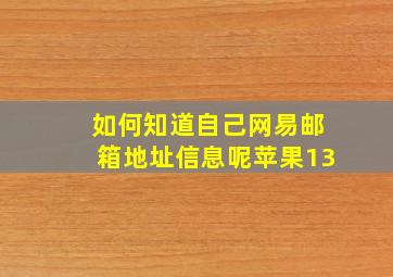 如何知道自己网易邮箱地址信息呢苹果13