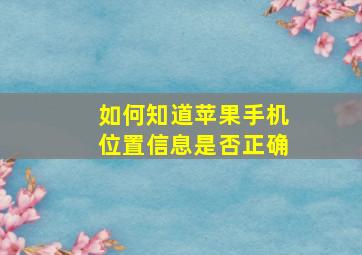 如何知道苹果手机位置信息是否正确