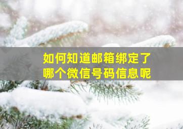 如何知道邮箱绑定了哪个微信号码信息呢