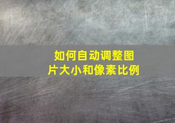 如何自动调整图片大小和像素比例