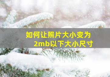 如何让照片大小变为2mb以下大小尺寸