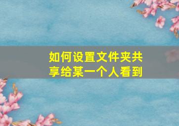 如何设置文件夹共享给某一个人看到