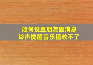 如何设置朋友圈消息铃声提醒音乐播放不了