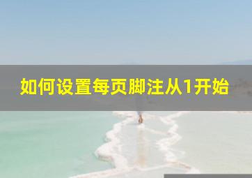 如何设置每页脚注从1开始