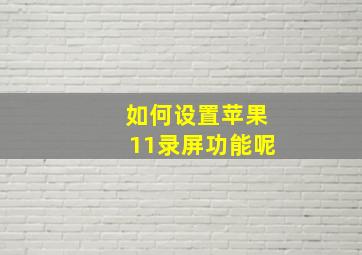 如何设置苹果11录屏功能呢