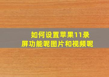 如何设置苹果11录屏功能呢图片和视频呢