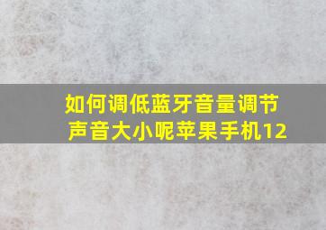 如何调低蓝牙音量调节声音大小呢苹果手机12