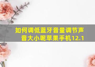 如何调低蓝牙音量调节声音大小呢苹果手机12.1