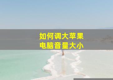 如何调大苹果电脑音量大小