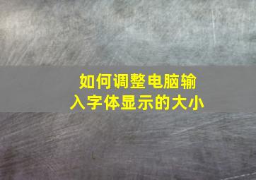 如何调整电脑输入字体显示的大小