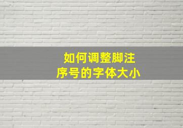 如何调整脚注序号的字体大小