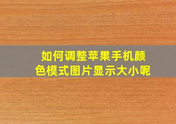 如何调整苹果手机颜色模式图片显示大小呢