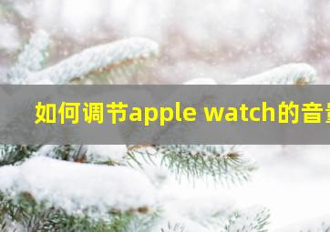 如何调节apple watch的音量