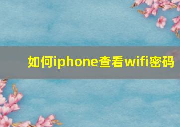 如何iphone查看wifi密码