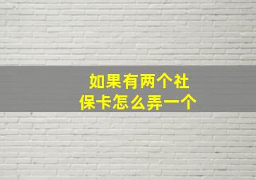 如果有两个社保卡怎么弄一个