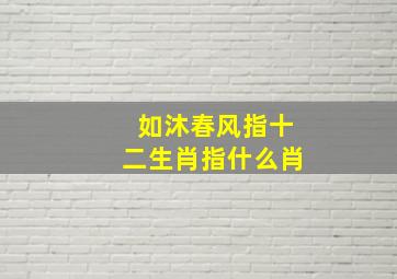 如沐春风指十二生肖指什么肖