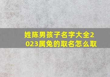 姓陈男孩子名字大全2023属兔的取名怎么取