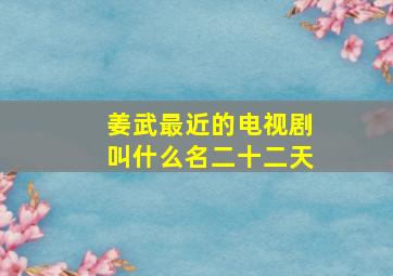 姜武最近的电视剧叫什么名二十二天