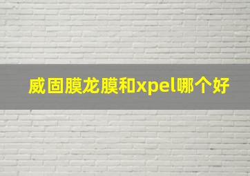 威固膜龙膜和xpel哪个好