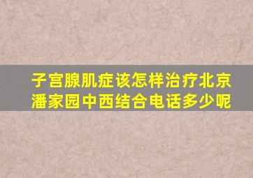 子宫腺肌症该怎样治疗北京潘家园中西结合电话多少呢